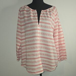 GAP Pink and White Striped Blouse